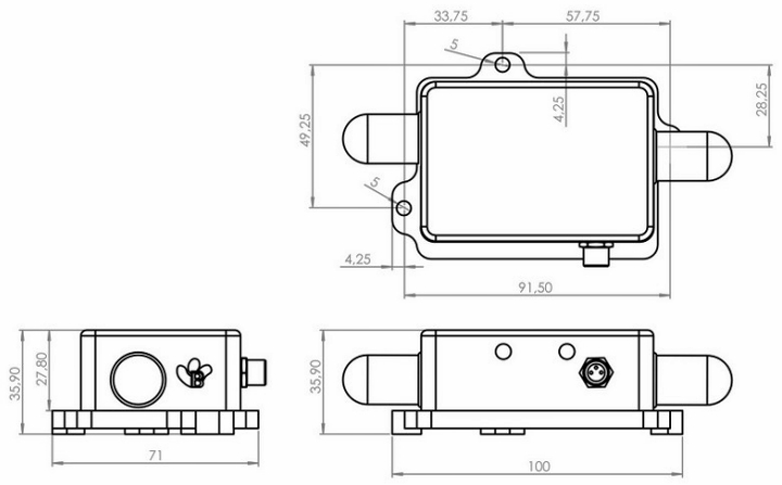 BeanDevice® 2.4GHz AX-3D -SR 傳(chuan) 感器尺寸圖