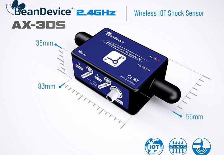 BeanAir BeanDevice® 2.4GHz AX-3DS 無線加速度傳(chuan) 感器