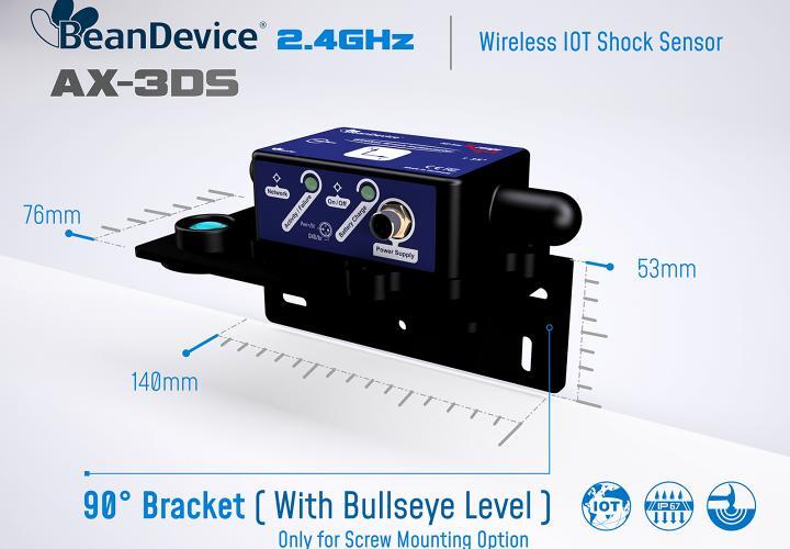 BeanDevice® 2.4GHz AX-3DS 傳(chuan) 感器的尺寸圖