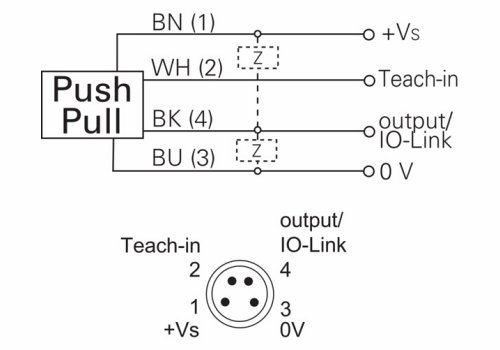 O300.DL-GM1J.72N 測距傳(chuan) 感器的接線圖及針角定義(yi) 圖