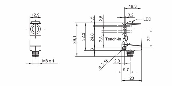 U300.D50-DPMO.72N 傳(chuan) 感器的尺寸圖