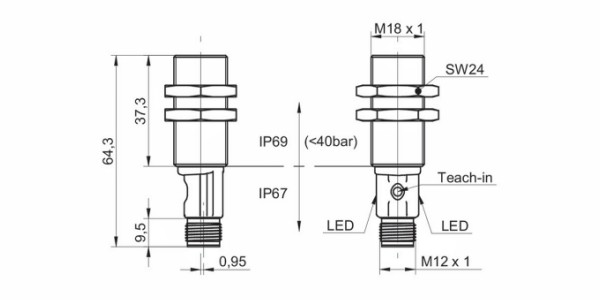 UR18.EB0.2-GP2J.9SF 傳(chuan) 感器的尺寸圖