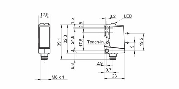 O300.GP-PV1T.72N 傳(chuan) 感器的尺寸圖
